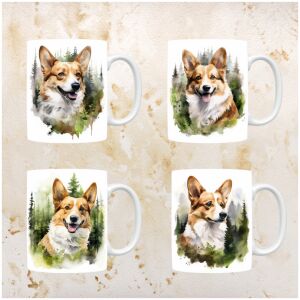 Welsh Corgi mokken set van 4