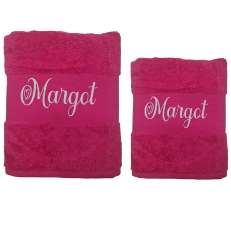 Handdoek set van 2 fuchsia