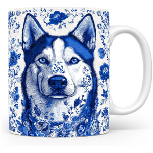Collectable mok Malamute Husky mix Beker voor koffie of tas voor thee