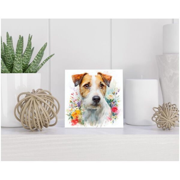 Tegel 15X15 Cm Met Parson Russell Terriër Cadeau Decoratie | Tegeltjes Met Tekst | Tegeltjes Met Spreuken | Collega | Oma | Opa | Pensioen | Mama | Papa | Vriend Tegel 15x15 cm Parson Russell Terriër