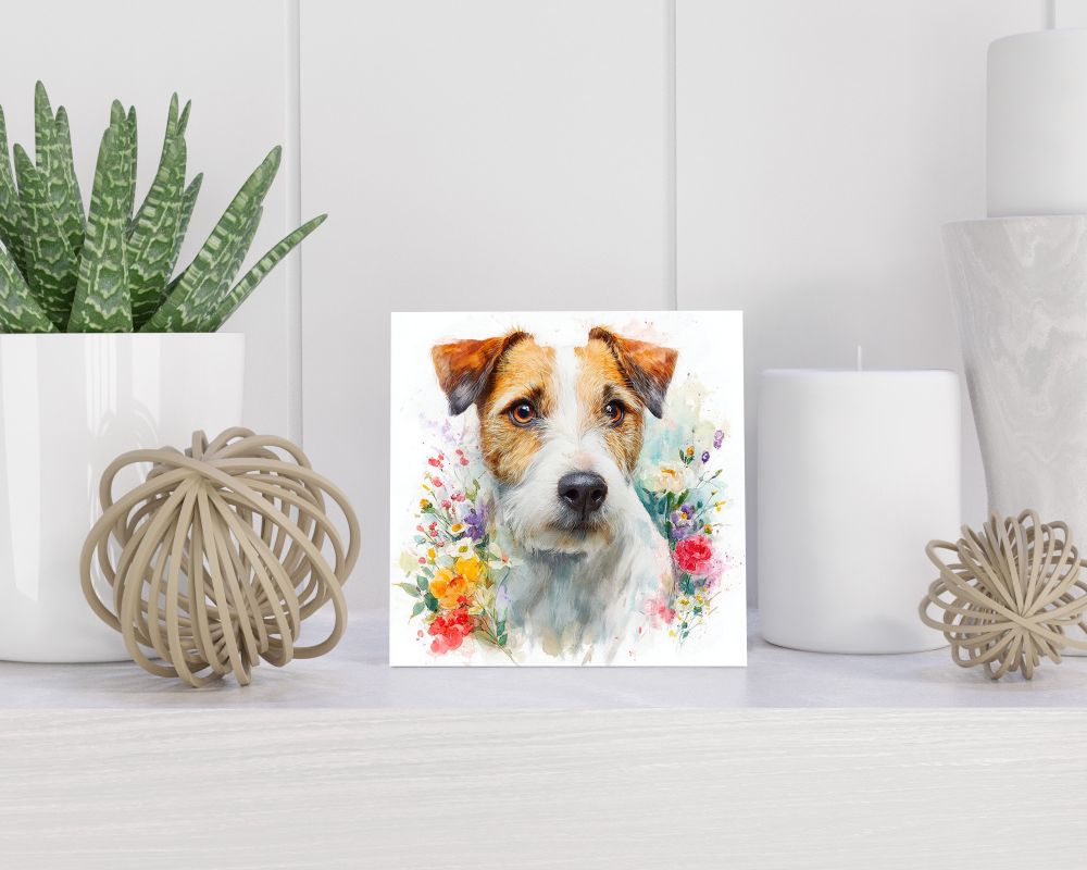 Tegel 15X15 Cm Met Parson Russell Terriër Cadeau Decoratie | Tegeltjes Met Tekst | Tegeltjes Met Spreuken | Collega | Oma | Opa | Pensioen | Mama | Papa | Vriend Tegel 15x15 cm Parson Russell Terriër