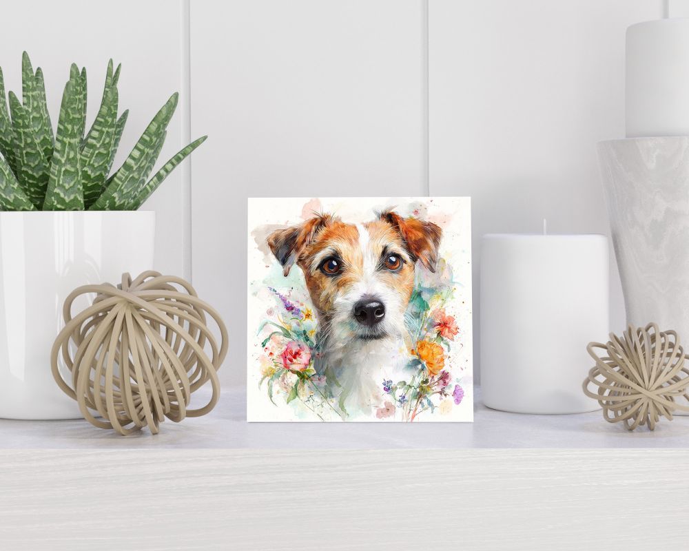 Tegel 15X15 Cm Met Parson Russell Terriër Cadeau Decoratie | Tegeltjes Met Tekst | Tegeltjes Met Spreuken | Collega | Oma | Opa | Pensioen | Mama | Papa | Vriend Tegel 15x15 cm Parson Russell Terriër
