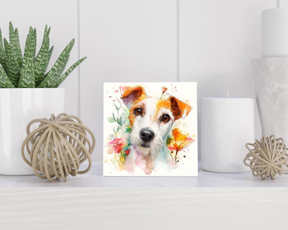 Tegel 15X15 Cm Met Parson Russell Terriër Cadeau Decoratie | Tegeltjes Met Tekst | Tegeltjes Met Spreuken | Collega | Oma | Opa | Pensioen | Mama | Papa | Vriend Tegel 15x15 cm Parson Russell Terriër