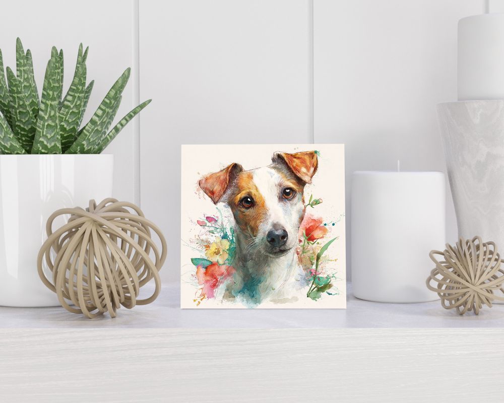 Tegel 15X15 Cm Met Parson Russell Terriër Cadeau Decoratie | Tegeltjes Met Tekst | Tegeltjes Met Spreuken | Collega | Oma | Opa | Pensioen | Mama | Papa | Vriend Tegel 15x15 cm Parson Russell Terriër