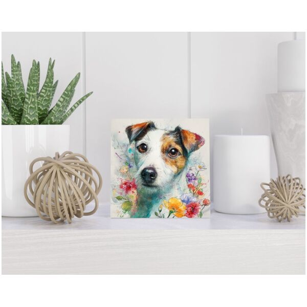 Tegel 15X15 Cm Met Parson Russell Terriër Cadeau Decoratie | Tegeltjes Met Tekst | Tegeltjes Met Spreuken | Collega | Oma | Opa | Pensioen | Mama | Papa | Vriend Tegel 15x15 cm Parson Russell Terriër