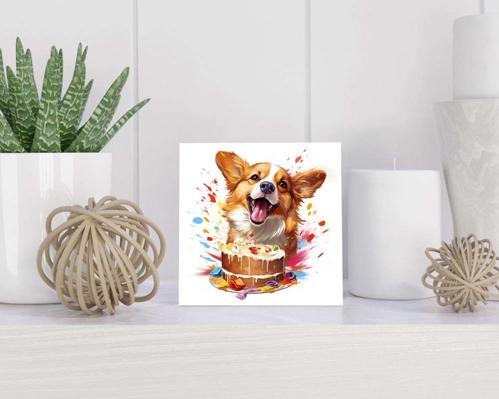 Tegel 15X15 Cm Met Welsh Corgi Pembroke Cadeau Decoratie | Tegeltjes Met Tekst | Tegeltjes Met Spreuken | Collega | Oma | Opa | Pensioen | Mama | Papa | Vriend Tegel 15x15 cm Welsh Corgi Pembroke