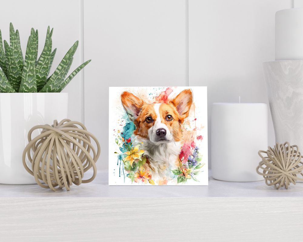 Tegel 15X15 Cm Met Pembroke Welsh Corgi Cadeau Decoratie | Tegeltjes Met Tekst | Tegeltjes Met Spreuken | Collega | Oma | Opa | Pensioen | Mama | Papa | Vriend Tegel 15x15 cm Pembroke Welsh Corgi
