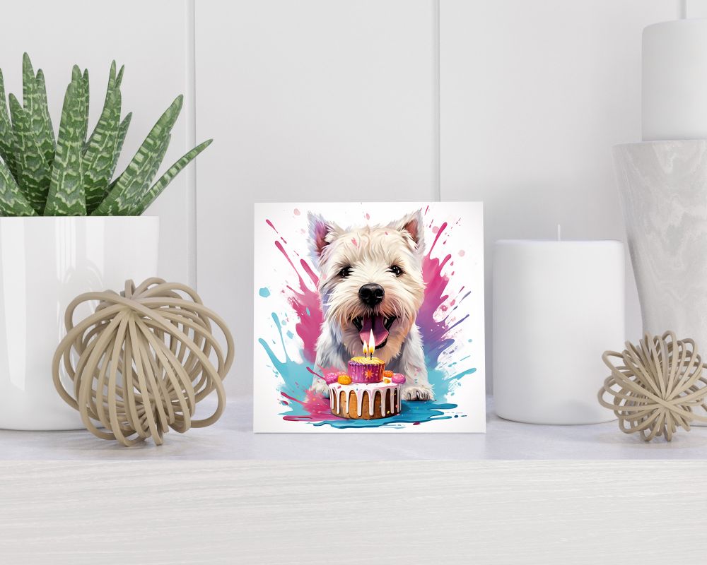 Tegel 15X15 Cm Met West Highland White Terrier Cadeau Decoratie | Tegeltjes Met Tekst | Tegeltjes Met Spreuken | Collega | Oma | Opa | Pensioen | Mama | Papa | Vriend Tegel 15x15 cm West Highland White Terrier