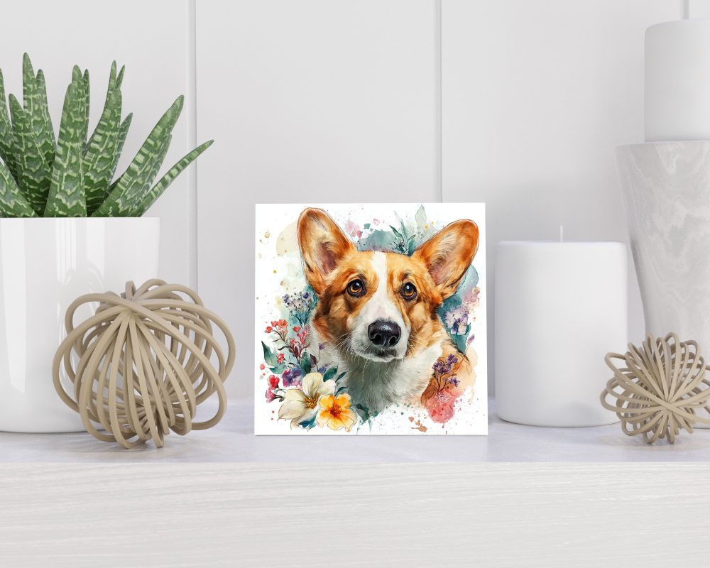 Tegel 15X15 Cm Met Pembroke Welsh Corgi Cadeau Decoratie | Tegeltjes Met Tekst | Tegeltjes Met Spreuken | Collega | Oma | Opa | Pensioen | Mama | Papa | Vriend Tegel 15x15 cm Pembroke Welsh Corgi