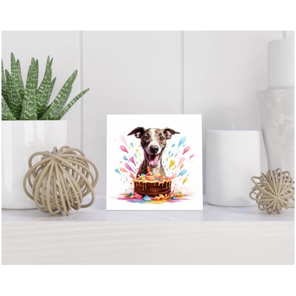 Tegel 15X15 Cm Met Whippet Cadeau Decoratie | Tegeltjes Met Tekst | Tegeltjes Met Spreuken | Collega | Oma | Opa | Pensioen | Mama | Papa | Vriend Tegel 15x15 cm Whippet