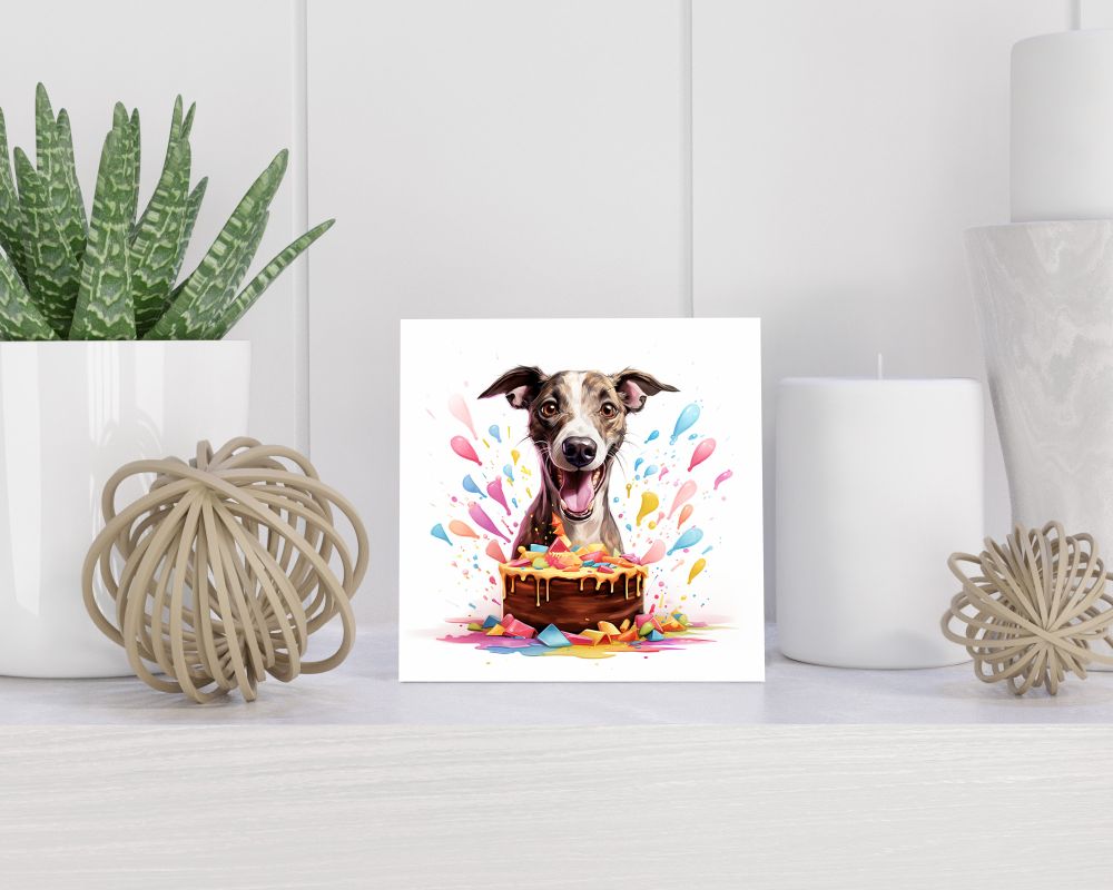 Tegel 15X15 Cm Met Whippet Cadeau Decoratie | Tegeltjes Met Tekst | Tegeltjes Met Spreuken | Collega | Oma | Opa | Pensioen | Mama | Papa | Vriend Tegel 15x15 cm Whippet