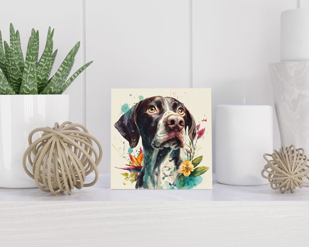 Tegel 15X15 Cm Met Engelse Pointer Cadeau Decoratie | Tegeltjes Met Tekst | Tegeltjes Met Spreuken | Collega | Oma | Opa | Pensioen | Mama | Papa | Vriend Tegel 15x15 cm Engelse Pointer