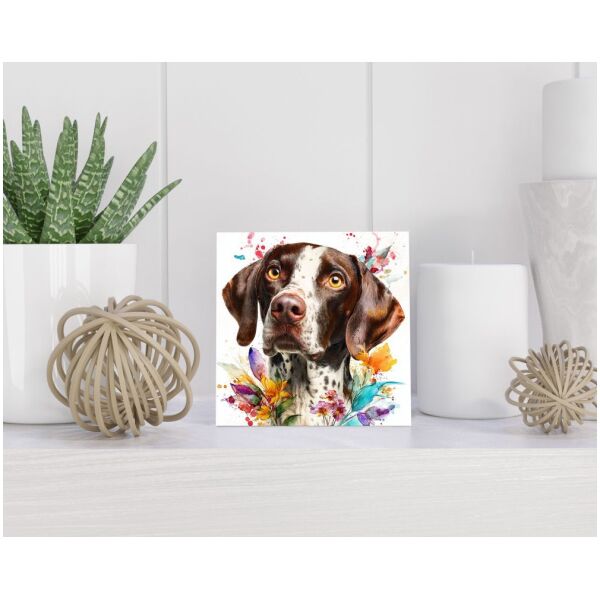 Tegel 15X15 Cm Met Engelse Pointer Cadeau Decoratie | Tegeltjes Met Tekst | Tegeltjes Met Spreuken | Collega | Oma | Opa | Pensioen | Mama | Papa | Vriend Tegel 15x15 cm Engelse Pointer