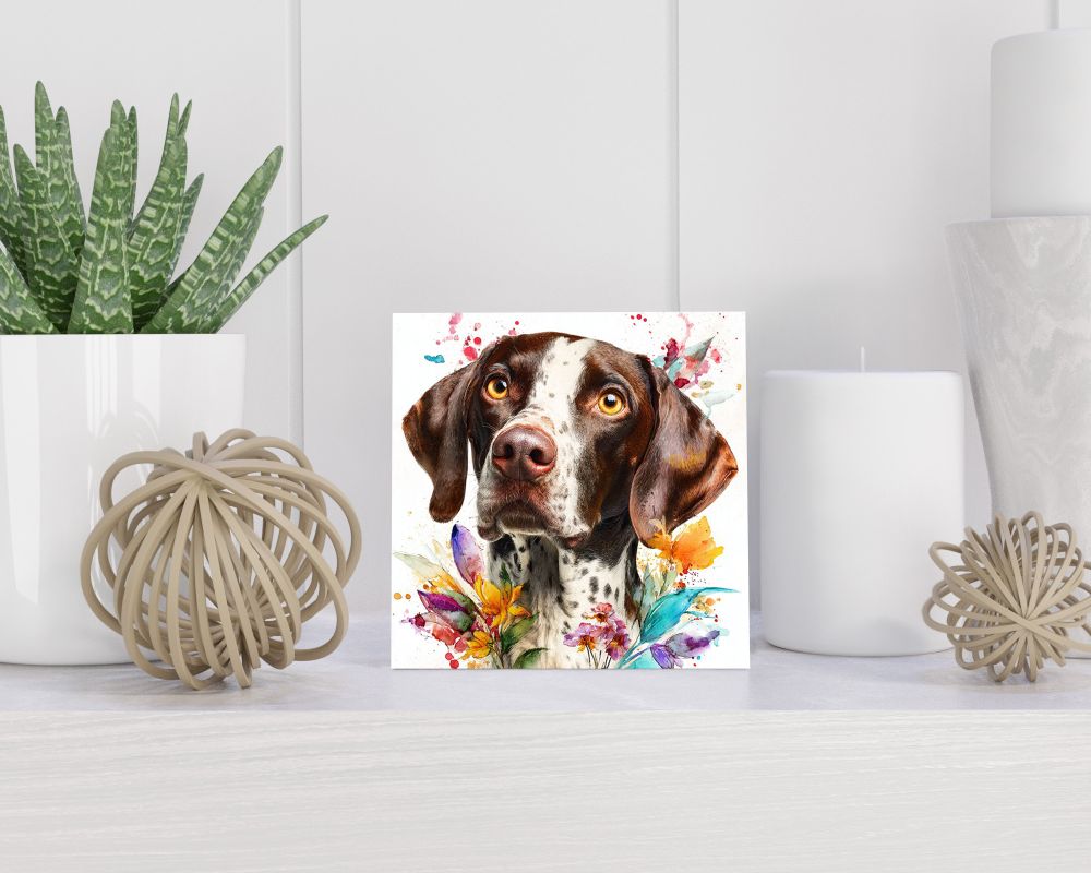 Tegel 15X15 Cm Met Engelse Pointer Cadeau Decoratie | Tegeltjes Met Tekst | Tegeltjes Met Spreuken | Collega | Oma | Opa | Pensioen | Mama | Papa | Vriend Tegel 15x15 cm Engelse Pointer