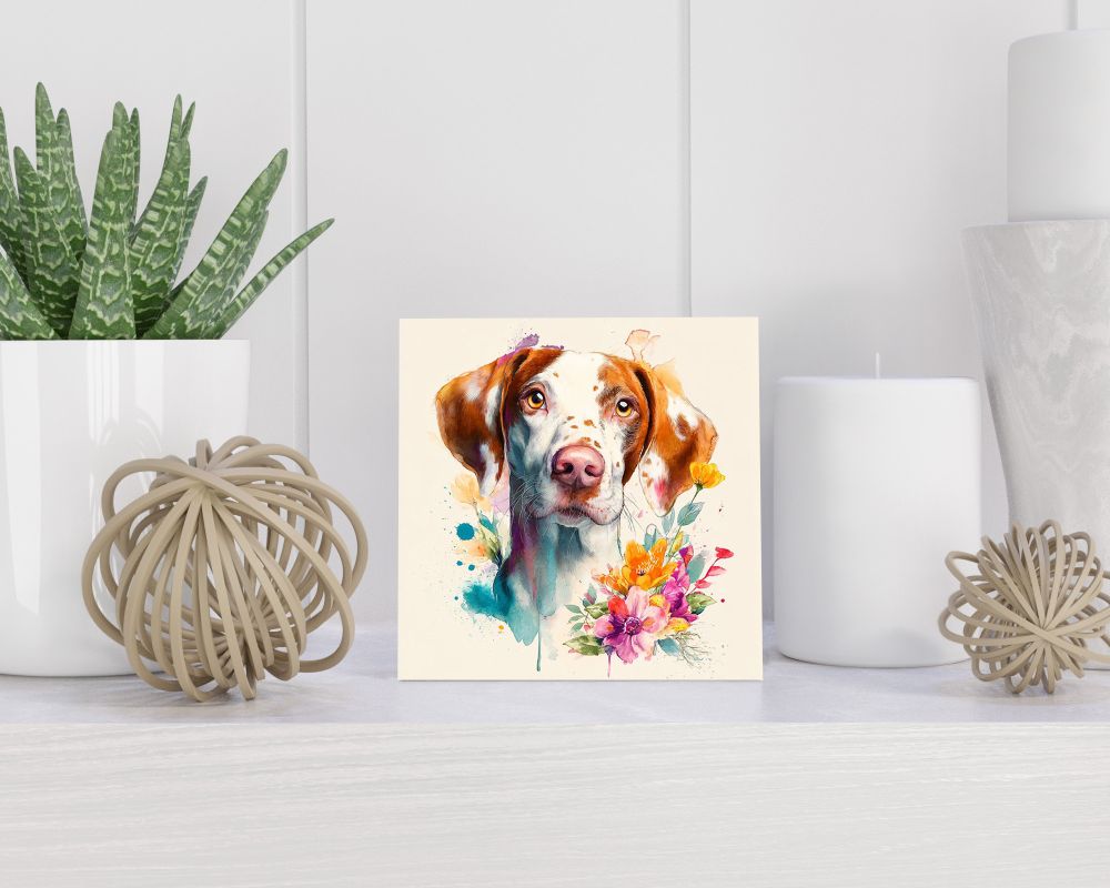 Tegel 15X15 Cm Met Engelse Pointer Cadeau Decoratie | Tegeltjes Met Tekst | Tegeltjes Met Spreuken | Collega | Oma | Opa | Pensioen | Mama | Papa | Vriend Tegel 15x15 cm Engelse Pointer