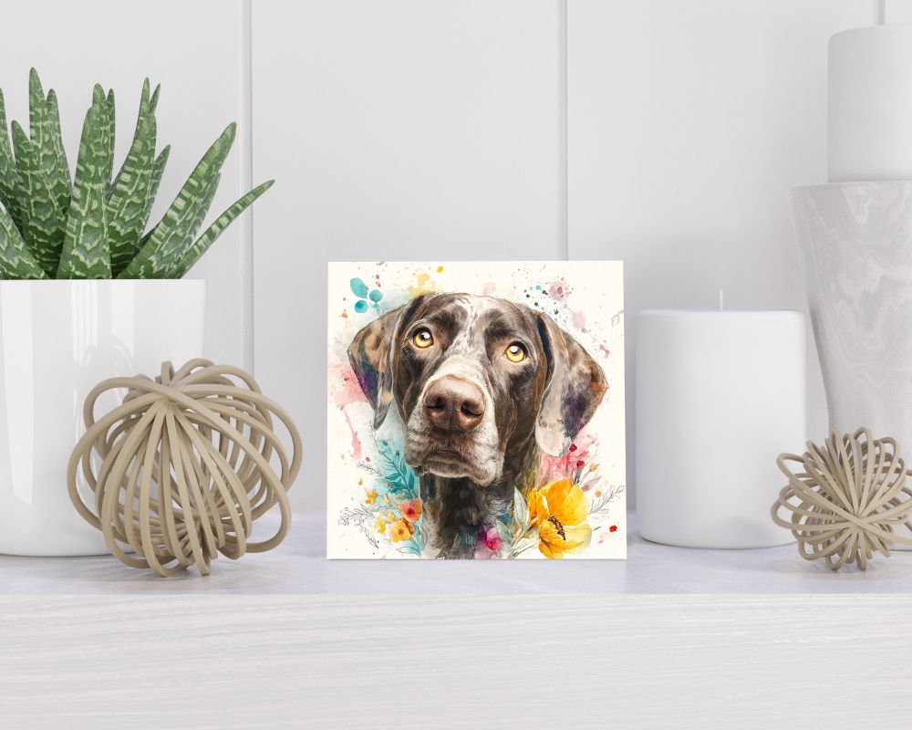 Tegel 15X15 Cm Met Engelse Pointer Cadeau Decoratie | Tegeltjes Met Tekst | Tegeltjes Met Spreuken | Collega | Oma | Opa | Pensioen | Mama | Papa | Vriend Tegel 15x15 cm Engelse Pointer