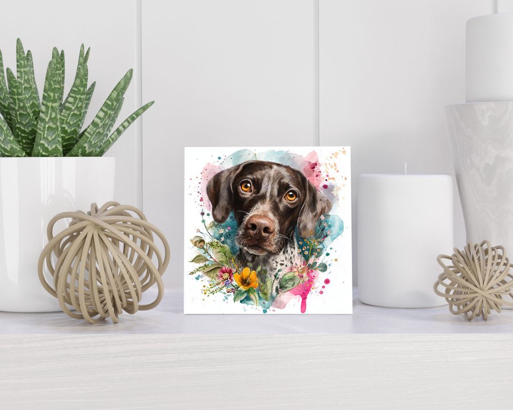 Tegel 15X15 Cm Met Engelse Pointer Cadeau Decoratie | Tegeltjes Met Tekst | Tegeltjes Met Spreuken | Collega | Oma | Opa | Pensioen | Mama | Papa | Vriend Tegel 15x15 cm Engelse Pointer
