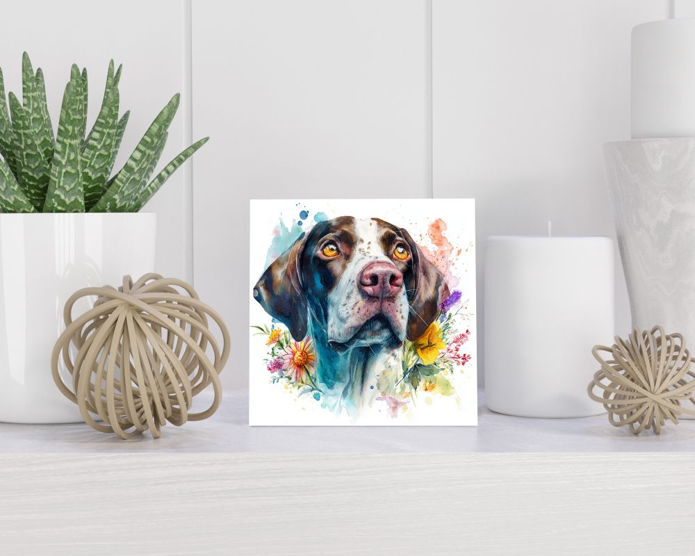 Tegel 15X15 Cm Met Engelse Pointer Cadeau Decoratie | Tegeltjes Met Tekst | Tegeltjes Met Spreuken | Collega | Oma | Opa | Pensioen | Mama | Papa | Vriend Tegel 15x15 cm Engelse Pointer