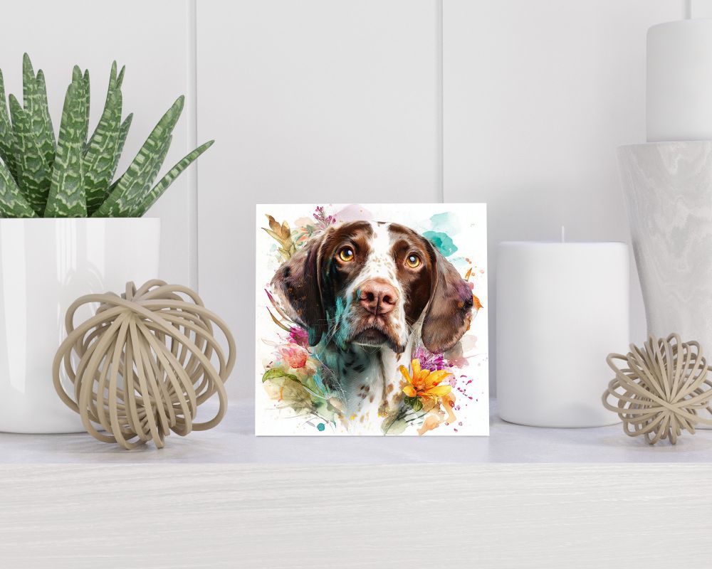 Tegel 15X15 Cm Met Engelse Pointer Cadeau Decoratie | Tegeltjes Met Tekst | Tegeltjes Met Spreuken | Collega | Oma | Opa | Pensioen | Mama | Papa | Vriend Tegel 15x15 cm Engelse Pointer