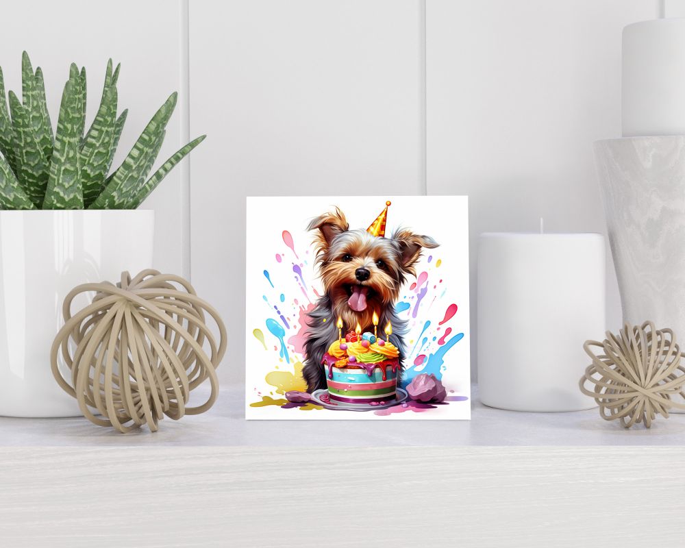 Tegel 15X15 Cm Met Yorkshire Terrier Cadeau Decoratie | Tegeltjes Met Tekst | Tegeltjes Met Spreuken | Collega | Oma | Opa | Pensioen | Mama | Papa | Vriend Tegel 15x15 cm Yorkshire Terrier