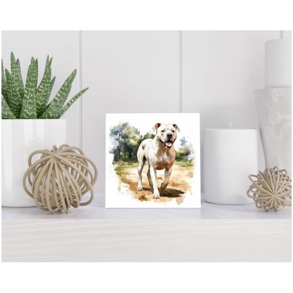 Tegel 15X15 Cm Met Dogo Argentino Cadeau Decoratie | Tegeltjes Met Tekst | Tegeltjes Met Spreuken | Collega | Oma | Opa | Pensioen | Mama | Papa | Vriend Tegel 15x15 cm Dogo Argentino