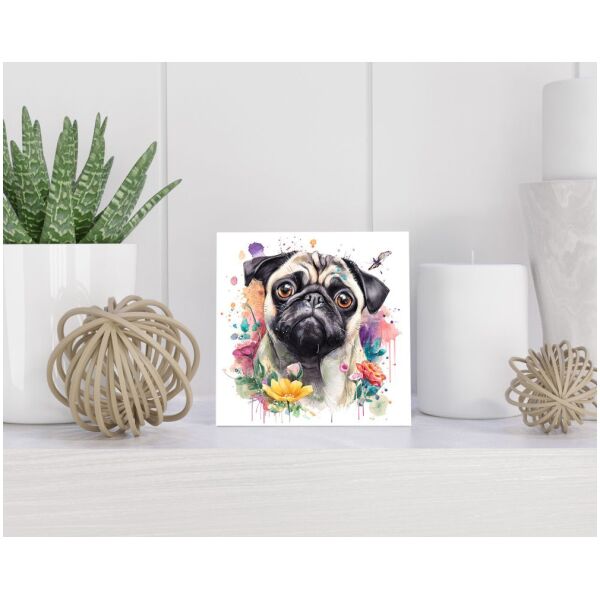 Tegel 15x15 cm Mopshond