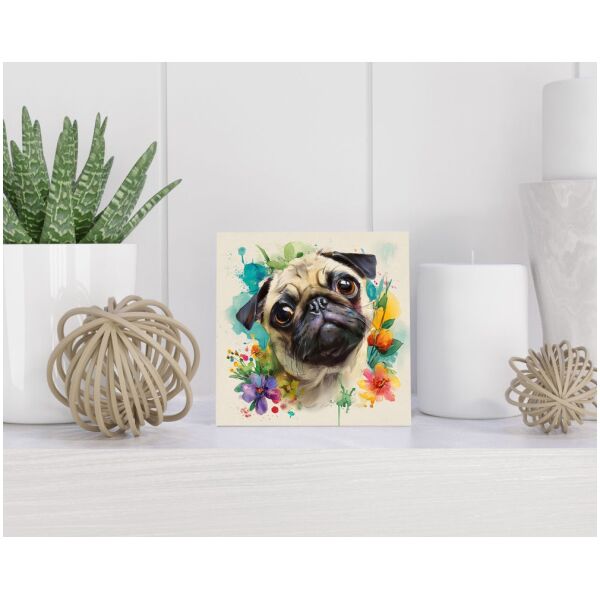 Tegel 15x15 cm Mopshond