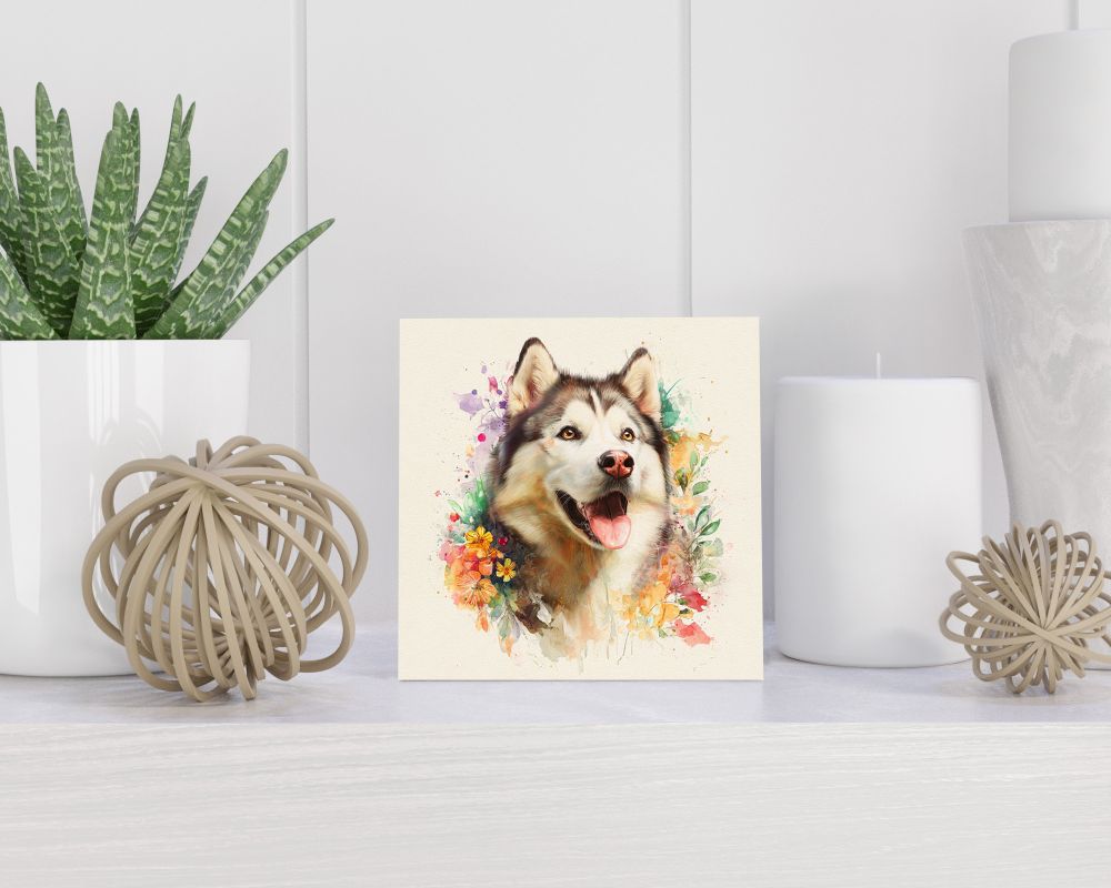 Tegel 15X15 Cm Met Alaskan Malamute Cadeau Decoratie | Tegeltjes Met Tekst | Tegeltjes Met Spreuken | Collega | Oma | Opa | Pensioen | Mama | Papa | Vriend Tegel 15x15 cm Alaskan Malamute
