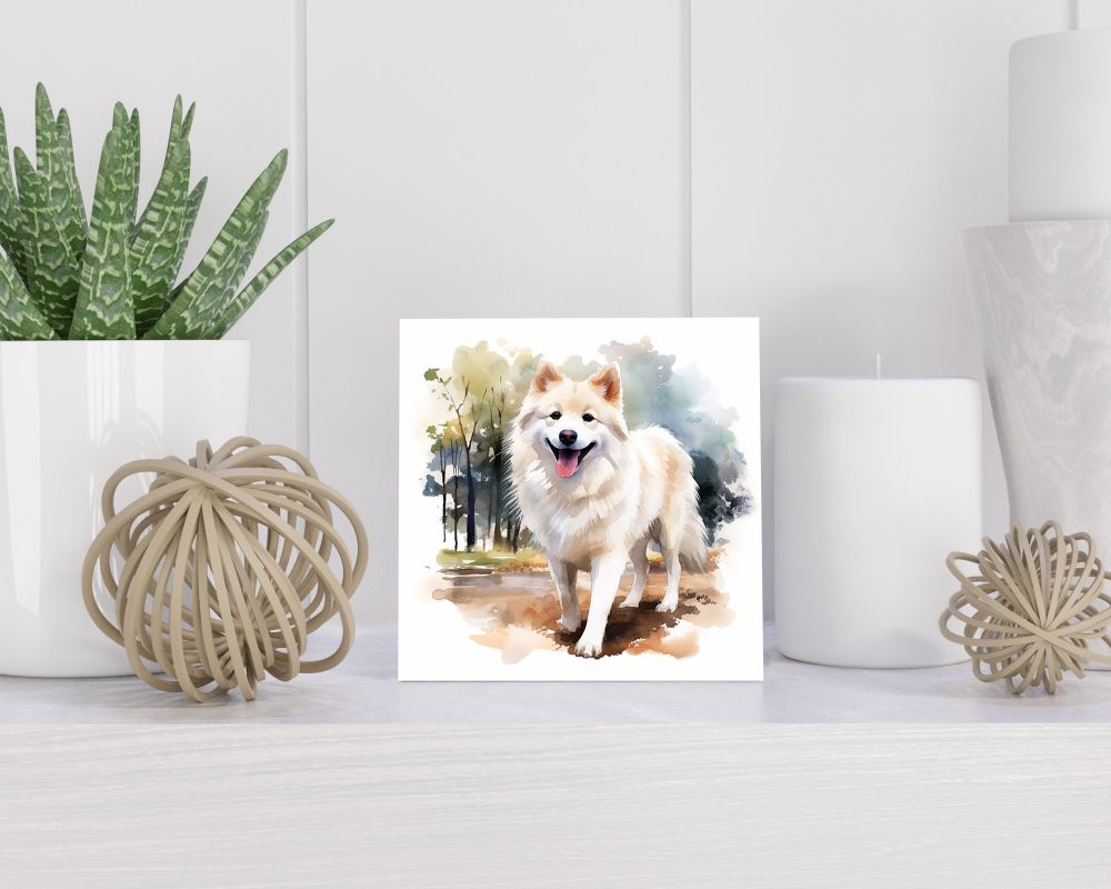 Tegel 15X15 Cm Met American Eskimohond Cadeau Decoratie | Tegeltjes Met Tekst | Tegeltjes Met Spreuken | Collega | Oma | Opa | Pensioen | Mama | Papa | Vriend Tegel 15x15 cm American Eskimohond