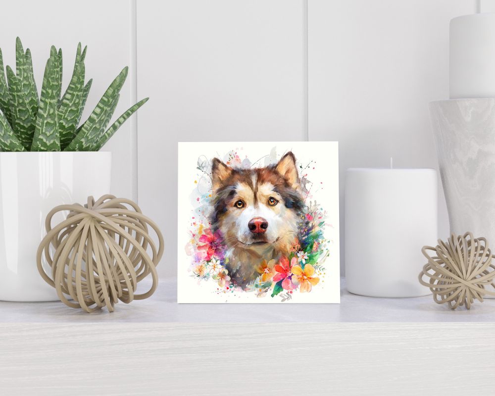 Tegel 15X15 Cm Met Alaskan Malamute Cadeau Decoratie | Tegeltjes Met Tekst | Tegeltjes Met Spreuken | Collega | Oma | Opa | Pensioen | Mama | Papa | Vriend Tegel 15x15 cm Alaskan Malamute