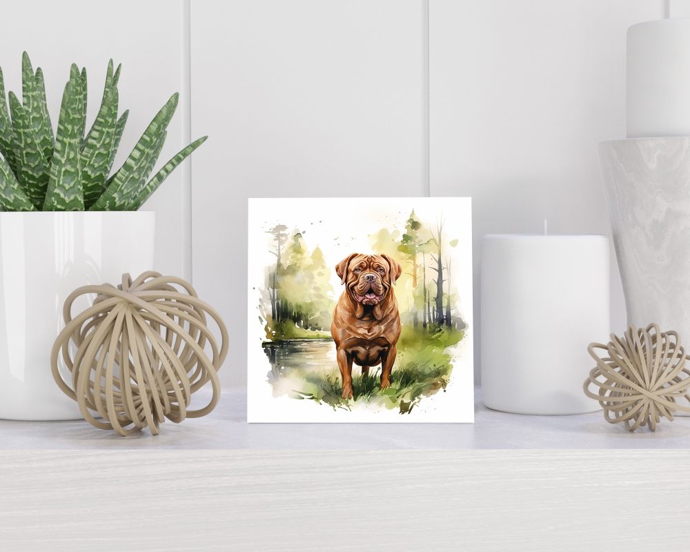 Tegel 15X15 Cm Met Bordeauxdog Cadeau Decoratie | Tegeltjes Met Tekst | Tegeltjes Met Spreuken | Collega | Oma | Opa | Pensioen | Mama | Papa | Vriend Tegel 15x15 cm Bordeauxdog