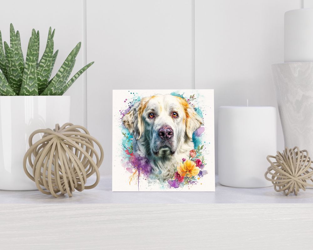 Tegel 15X15 Cm Met Pyreneese Mastiff Cadeau Decoratie | Tegeltjes Met Tekst | Tegeltjes Met Spreuken | Collega | Oma | Opa | Pensioen | Mama | Papa | Vriend Tegel 15x15 cm Pyreneese Mastiff