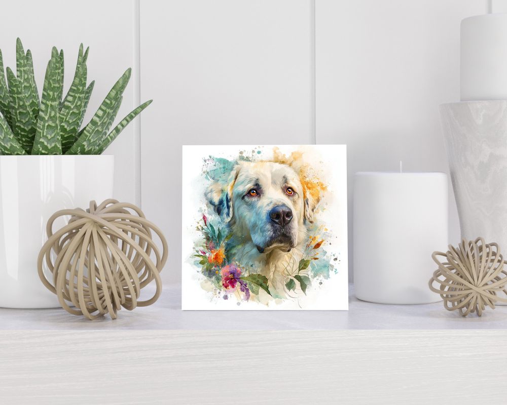 Tegel 15X15 Cm Met Pyreneese Mastiff Cadeau Decoratie | Tegeltjes Met Tekst | Tegeltjes Met Spreuken | Collega | Oma | Opa | Pensioen | Mama | Papa | Vriend Tegel 15x15 cm Pyreneese Mastiff