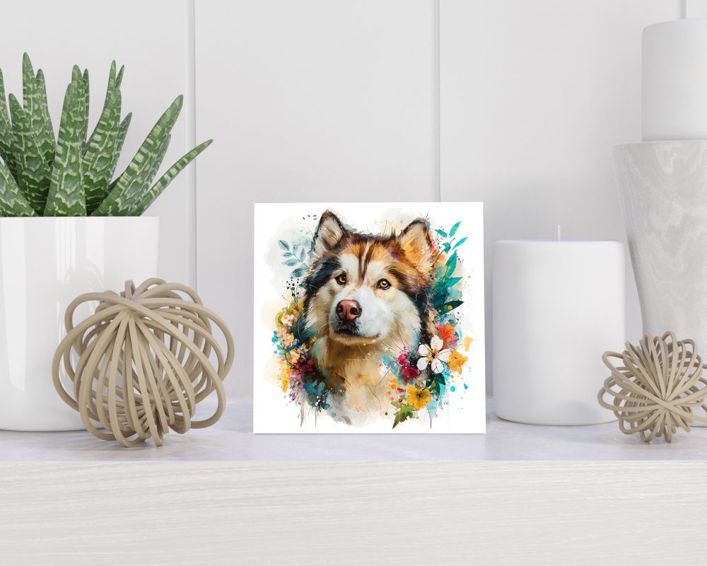 Tegel 15X15 Cm Met Alaskan Malamute Cadeau Decoratie | Tegeltjes Met Tekst | Tegeltjes Met Spreuken | Collega | Oma | Opa | Pensioen | Mama | Papa | Vriend Tegel 15x15 cm Alaskan Malamute