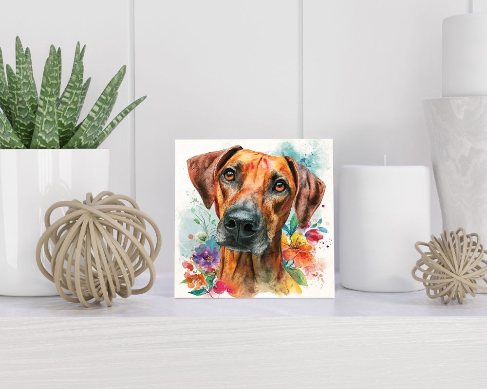 Tegel 15X15 Cm Met Rhodesian Ridgeback Cadeau Decoratie | Tegeltjes Met Tekst | Tegeltjes Met Spreuken | Collega | Oma | Opa | Pensioen | Mama | Papa | Vriend Tegel 15x15 cm Rhodesian Ridgeback