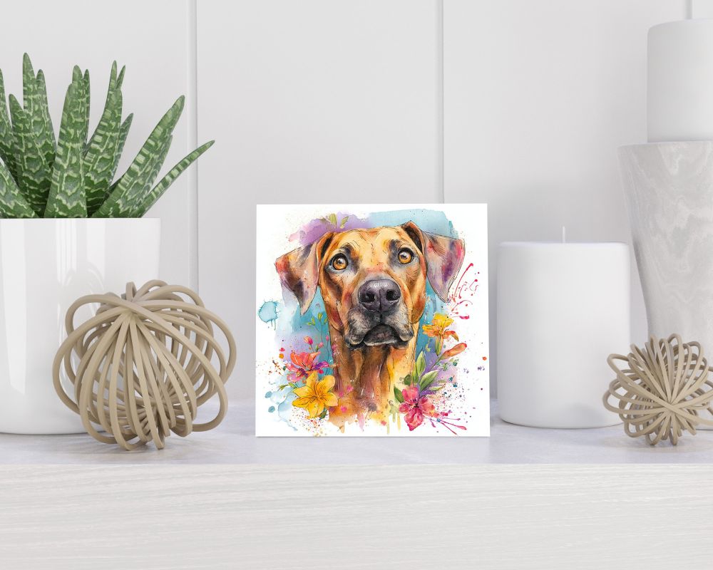 Tegel 15X15 Cm Met Rhodesian Ridgeback Cadeau Decoratie | Tegeltjes Met Tekst | Tegeltjes Met Spreuken | Collega | Oma | Opa | Pensioen | Mama | Papa | Vriend Tegel 15x15 cm Rhodesian Ridgeback