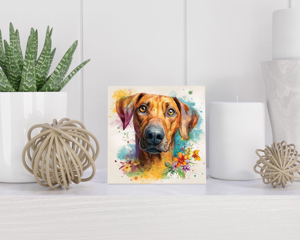 Tegel 15X15 Cm Met Rhodesian Ridgeback Cadeau Decoratie | Tegeltjes Met Tekst | Tegeltjes Met Spreuken | Collega | Oma | Opa | Pensioen | Mama | Papa | Vriend Tegel 15x15 cm Rhodesian Ridgeback