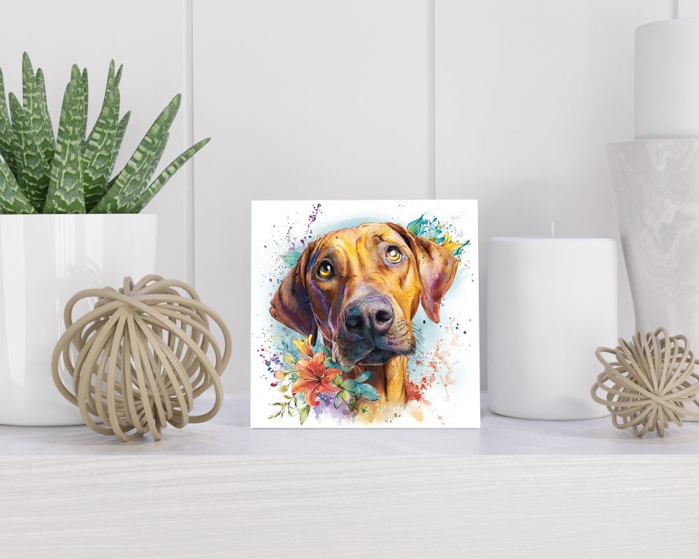Tegel 15X15 Cm Met Rhodesian Ridgeback Cadeau Decoratie | Tegeltjes Met Tekst | Tegeltjes Met Spreuken | Collega | Oma | Opa | Pensioen | Mama | Papa | Vriend Tegel 15x15 cm Rhodesian Ridgeback