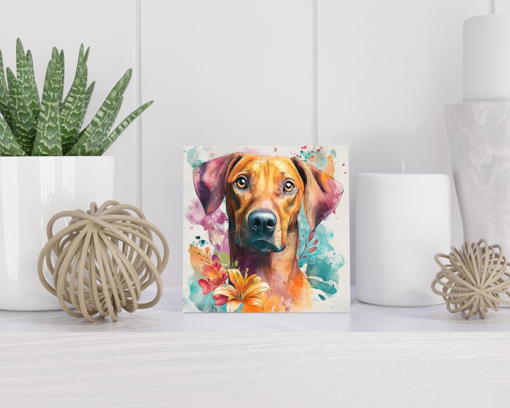 Tegel 15X15 Cm Met Rhodesian Ridgeback Cadeau Decoratie | Tegeltjes Met Tekst | Tegeltjes Met Spreuken | Collega | Oma | Opa | Pensioen | Mama | Papa | Vriend Tegel 15x15 cm Rhodesian Ridgeback