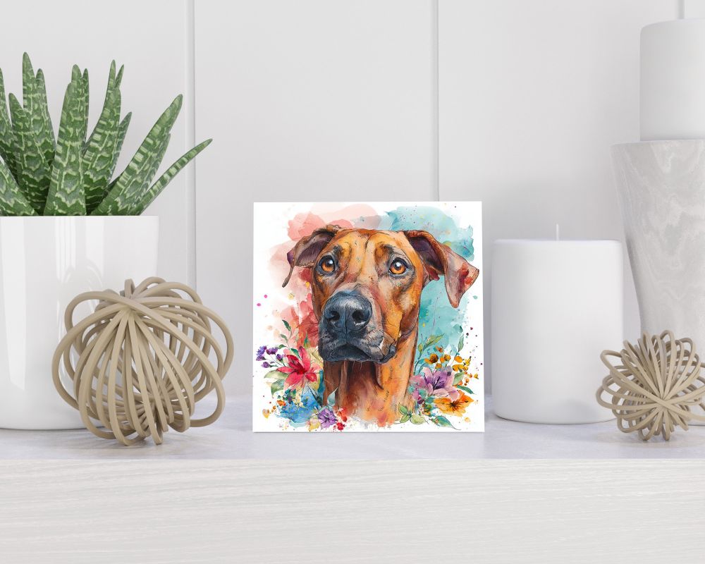 Tegel 15X15 Cm Met Rhodesian Ridgeback Cadeau Decoratie | Tegeltjes Met Tekst | Tegeltjes Met Spreuken | Collega | Oma | Opa | Pensioen | Mama | Papa | Vriend Tegel 15x15 cm Rhodesian Ridgeback