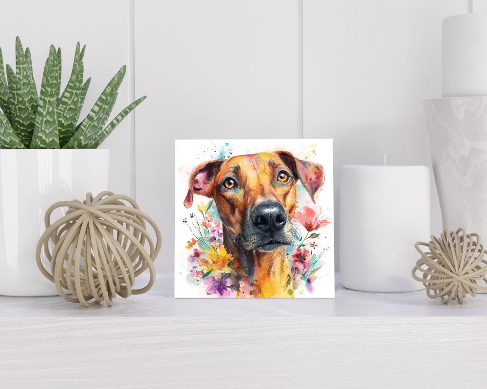 Tegel 15X15 Cm Met Rhodesian Ridgeback Cadeau Decoratie | Tegeltjes Met Tekst | Tegeltjes Met Spreuken | Collega | Oma | Opa | Pensioen | Mama | Papa | Vriend Tegel 15x15 cm Rhodesian Ridgeback