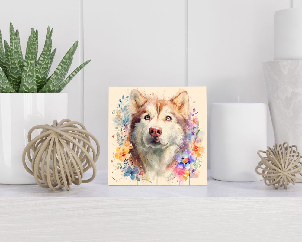 Tegel 15X15 Cm Met Alaskan Malamute Cadeau Decoratie | Tegeltjes Met Tekst | Tegeltjes Met Spreuken | Collega | Oma | Opa | Pensioen | Mama | Papa | Vriend Tegel 15x15 cm Alaskan Malamute