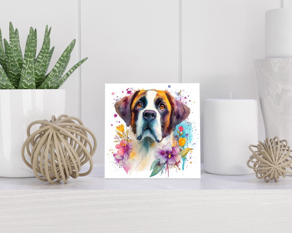 Tegel 15X15 Cm Met Sint-Bernard Cadeau Decoratie | Tegeltjes Met Tekst | Tegeltjes Met Spreuken | Collega | Oma | Opa | Pensioen | Mama | Papa | Vriend Tegel 15x15 cm Sint-Bernard