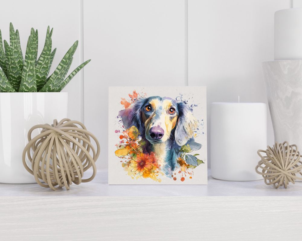 Tegel 15X15 Cm Met Saluki Cadeau Decoratie | Tegeltjes Met Tekst | Tegeltjes Met Spreuken | Collega | Oma | Opa | Pensioen | Mama | Papa | Vriend Tegel 15x15 cm Saluki