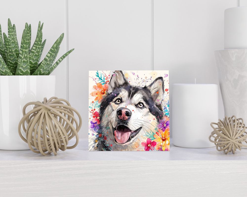 Tegel 15X15 Cm Met Alaskan Malamute Cadeau Decoratie | Tegeltjes Met Tekst | Tegeltjes Met Spreuken | Collega | Oma | Opa | Pensioen | Mama | Papa | Vriend Tegel 15x15 cm Alaskan Malamute