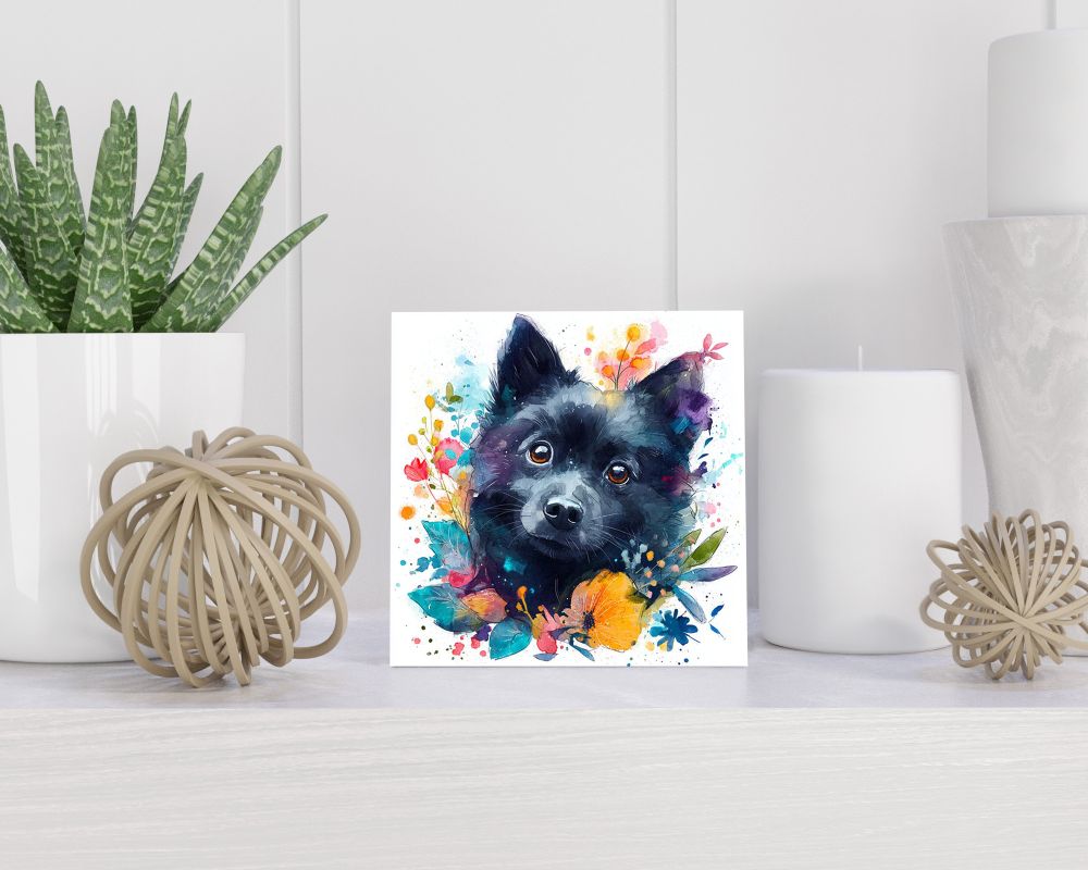 Tegel 15X15 Cm Met Schipperke Cadeau Decoratie | Tegeltjes Met Tekst | Tegeltjes Met Spreuken | Collega | Oma | Opa | Pensioen | Mama | Papa | Vriend Tegel 15x15 cm Schipperke