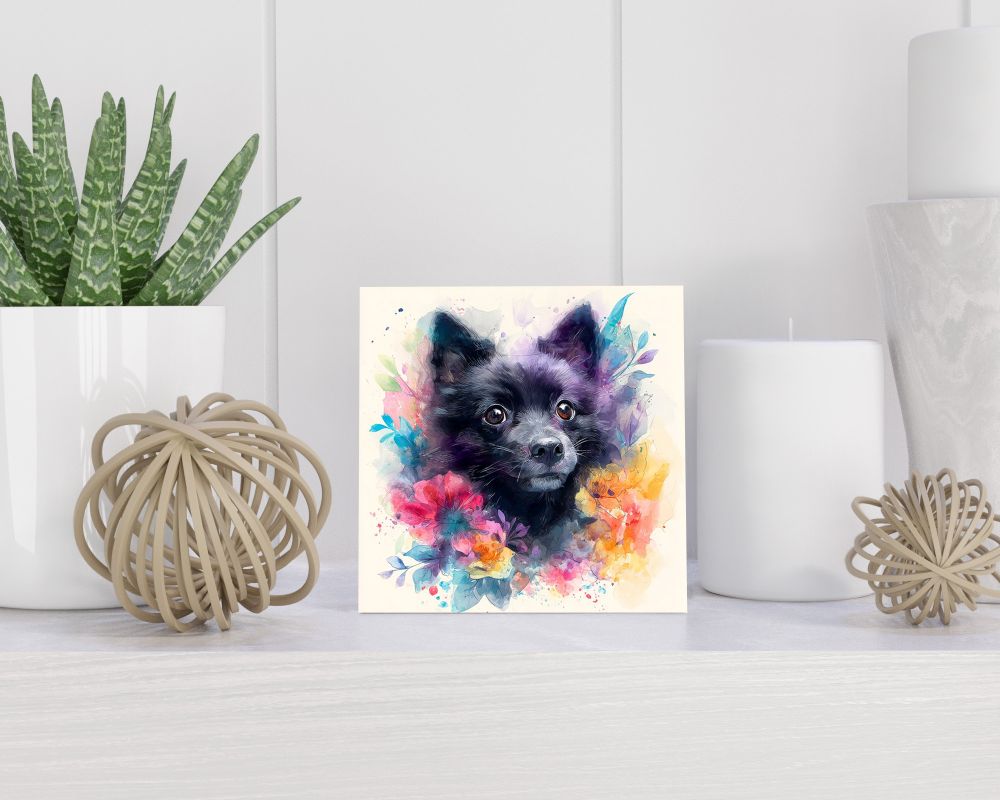 Tegel 15X15 Cm Met Schipperke Cadeau Decoratie | Tegeltjes Met Tekst | Tegeltjes Met Spreuken | Collega | Oma | Opa | Pensioen | Mama | Papa | Vriend Tegel 15x15 cm Schipperke