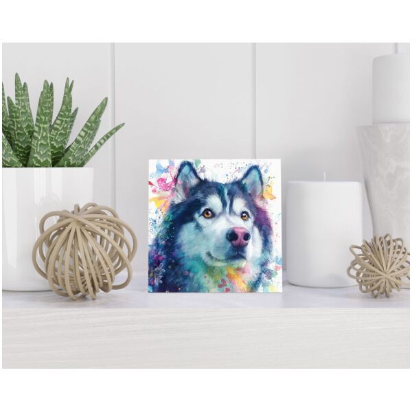 Tegel 15X15 Cm Met Alaskan Malamute Cadeau Decoratie | Tegeltjes Met Tekst | Tegeltjes Met Spreuken | Collega | Oma | Opa | Pensioen | Mama | Papa | Vriend Tegel 15x15 cm Alaskan Malamute