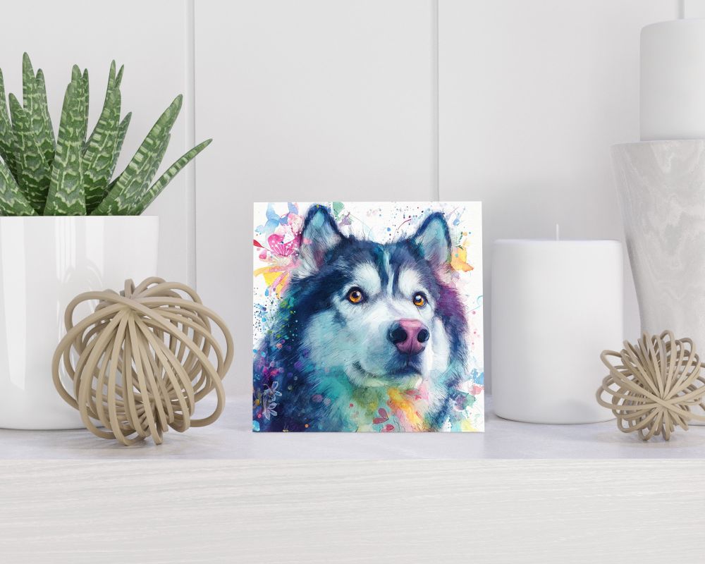 Tegel 15X15 Cm Met Alaskan Malamute Cadeau Decoratie | Tegeltjes Met Tekst | Tegeltjes Met Spreuken | Collega | Oma | Opa | Pensioen | Mama | Papa | Vriend Tegel 15x15 cm Alaskan Malamute