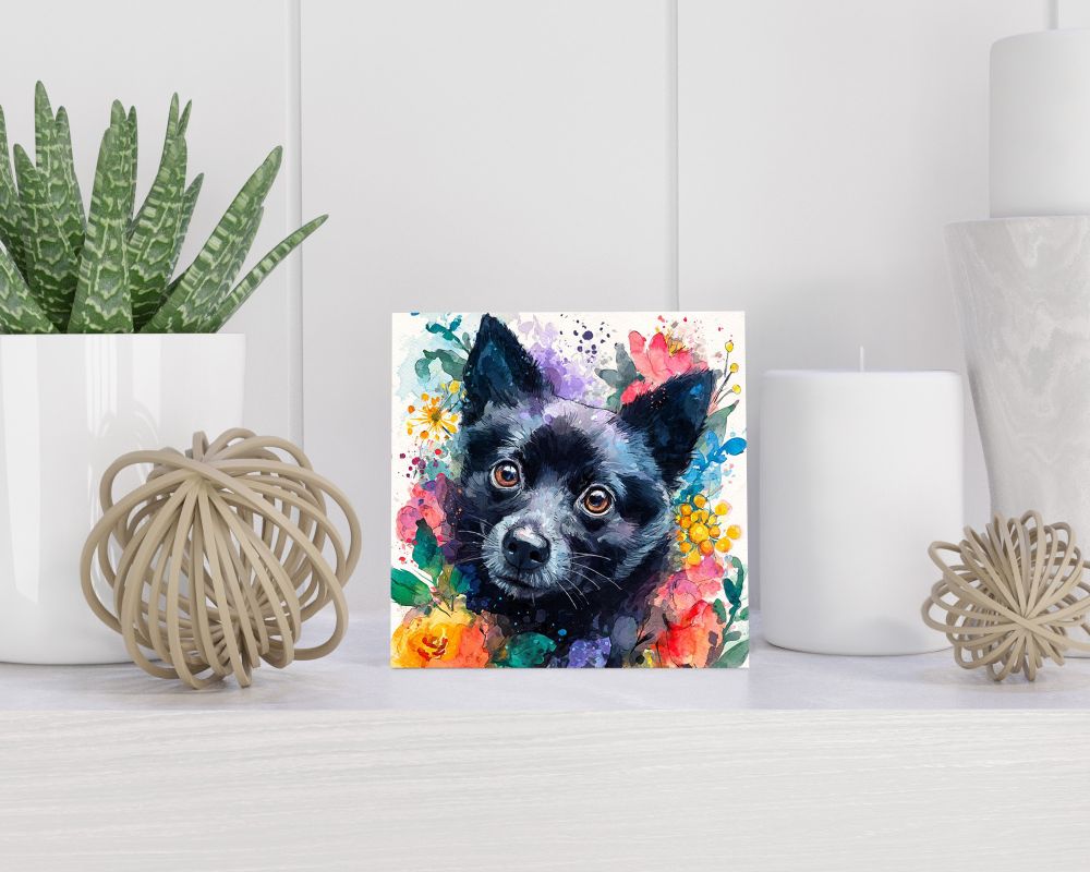 Tegel 15X15 Cm Met Schipperke Cadeau Decoratie | Tegeltjes Met Tekst | Tegeltjes Met Spreuken | Collega | Oma | Opa | Pensioen | Mama | Papa | Vriend Tegel 15x15 cm Schipperke